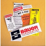 BAUER LADDER Replacement Label Set for Bauer Fiberglass Extension Ladders 07951